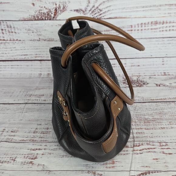 Cole Haan Genevieve Denny Pebbled Leather Drawstring Hobo Shoulder Bucket Bag - Picture 8 of 16